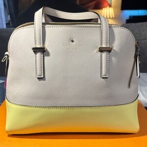 Pre owned Kate Spade Two-Tone Cream and Yellow Satchel
